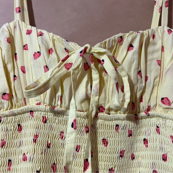 Free People | Strawberry Lemon Combo Lavender Daze Midi Dress Smocked Size S - Picture 5 of 14